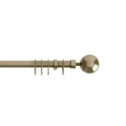 22-25mm Antique Brass Finesse Ball End Metal Curtain Pole Set - Antique Brass / 120cm - thumbnail 2