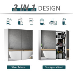 Stainless Steel Wall Mounted Storage Cabinet - Silver - thumbnail 3