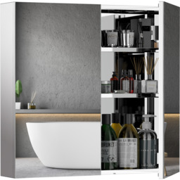 Stainless Steel Wall Mounted Storage Cabinet - Silver - thumbnail 2