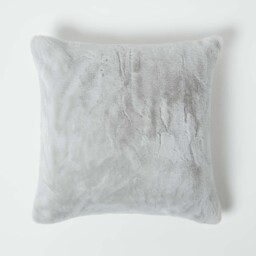 Soft Touch Faux Fur Cushion 46 x 46 cm - Grey - thumbnail 2