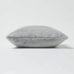 Soft Touch Faux Fur Cushion 46 x 46 cm - Grey - thumbnail 4