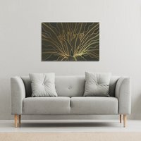 monstera plant line art Canvas Print - Yellow / 101cm / 152cm - image 1