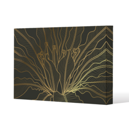 monstera plant line art Canvas Print - Yellow / 101cm / 152cm - thumbnail 2