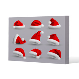 Collection Of Red Santa Claus Hats Gallery Canvas - Blue / 91cm / 61cm - thumbnail 3