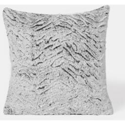 Pack Of Faux Fur Two Tone Cushion Covers - Charcoal / 4 - thumbnail 4