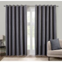 Dusk Eyelet Curtain - Charcoal / 168cm / 183cm - image 1