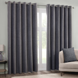 Dusk Eyelet Curtain - Charcoal / 168cm / 183cm - thumbnail 2