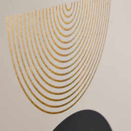 Abstract Geometric Framed Print With Boho Design - Black Cream Gold - thumbnail 5