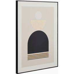 Abstract Geometric Framed Print With Boho Design - Black Cream Gold - thumbnail 3