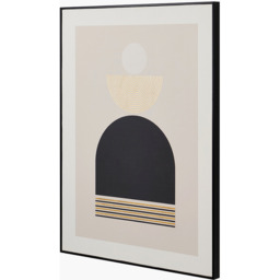Abstract Geometric Framed Print With Boho Design - Black Cream Gold - thumbnail 4