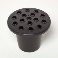 Homescapes Set of 2 Black Plastic Grave Flower Pots - Black - thumbnail 1