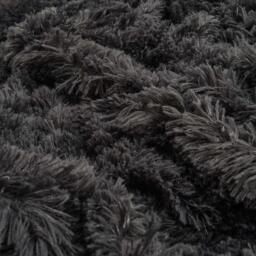 Sienna Fluffy Shaggy Blanket Throw Over Sofa Bed Fleece - Grey - thumbnail 2