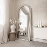 Evie Ridged Arch Lean To Mirror   - Cream - thumbnail 1