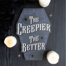 Creepy Charm Coffin Sign For Eerie Decor Lovers - Grey - thumbnail 5