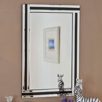 MirrorOutlet Dalton Black All Glass Wall Mirror - Black - image 1