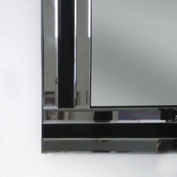 MirrorOutlet Dalton Black All Glass Wall Mirror - Black - thumbnail 3