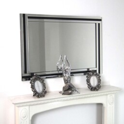 MirrorOutlet Dalton Black All Glass Wall Mirror - Black - thumbnail 4