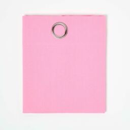 Homescapes Cotton Plain Ready Made Eyelet Curtain Pair - Pink / 117cm / 137cm - thumbnail 2