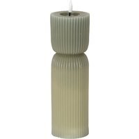 Luxe Collection Carved LED Candle Flameless Real Wax  - Grey