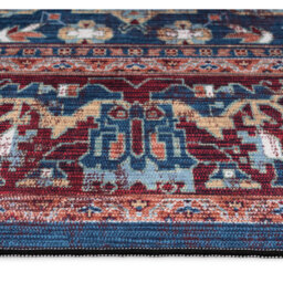 Burgundy Traditional Washable Rug - Blue Navy / 60cm x 240cm (Runner) - thumbnail 5
