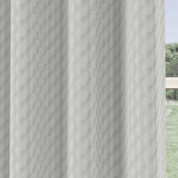 Pair of Tokyo Grey Velvet Embossed Eyelet Thermal Room Darkening Curtains - Grey / 168cm / 229cm - thumbnail 4