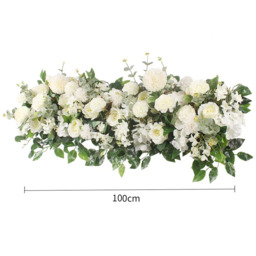 White Rose Floral Aisle Decor for Weddings - Milky White/Green - thumbnail 2