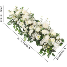 White Rose Floral Aisle Decor for Weddings - Milky White/Green - thumbnail 3