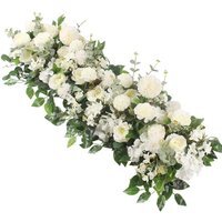 White Rose Floral Aisle Decor for Weddings - Milky White/Green - thumbnail 1