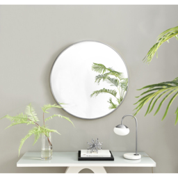 Emma Round Silver Frame Wall Mirror OLD - Silver / 80cm - thumbnail 3