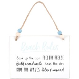Small Hanging Novelty Sign - Beach Rules / 14cm - thumbnail 2