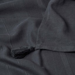 Homescapes Cotton Rajput Ribbed Throw - Black / 255cm / 1.55kg - thumbnail 5