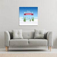 Merry Christmas Cover Art Gallery Canvas - Blue / 61cm