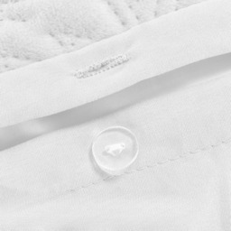 Velvet Embossed Leaf Pattern Duvet Set - White / Double - thumbnail 5