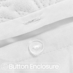 Velvet Embossed Leaf Pattern Duvet Set - White / Double - thumbnail 3