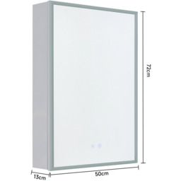 LED Bathroom Vanity Mirror Cabinet with Block - Silver - thumbnail 3