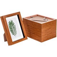 "3D Box Photo Frame - 5x7"" with 4 x 6"" Mount - Pack of 5 - Dark Wood"