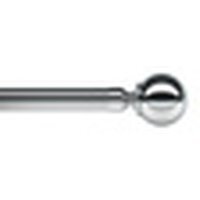 Ball End Metal Eyelet Curtain Pole Set - Chrome / 240cm