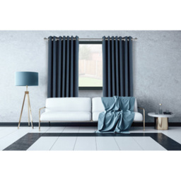 Ball End Metal Eyelet Curtain Pole Set - Chrome / 240cm - thumbnail 3