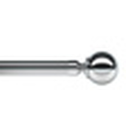 Ball End Metal Eyelet Curtain Pole Set - Chrome / 240cm - thumbnail 2