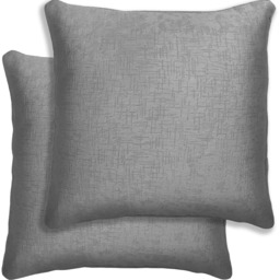 Pair of Vogue Textured Cushion Covers - 43x43cm - Cases Only - Grey - thumbnail 3