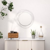 HOMCOM Modern Metal Wall Art Round Mirror - Silver - image 1