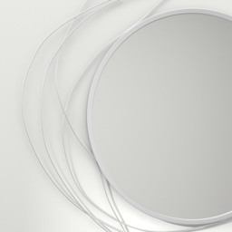 HOMCOM Modern Metal Wall Art Round Mirror - Silver - thumbnail 2