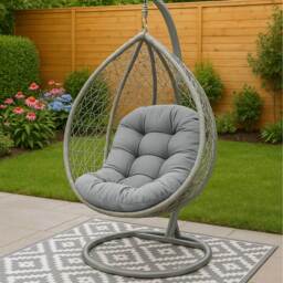 Egg Chair Cushion, Luxury Hanging Basket Swing Chair Cushion - Grey - thumbnail 5