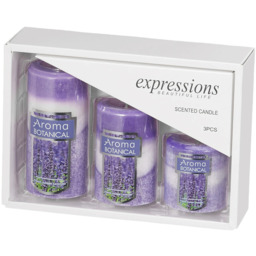 3 Pieces Scented Candle Set - Purple / Cylindrical - thumbnail 2