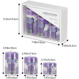 3 Pieces Scented Candle Set - Purple / Cylindrical - thumbnail 4