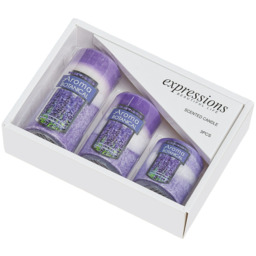 3 Pieces Scented Candle Set - Purple / Cylindrical - thumbnail 3