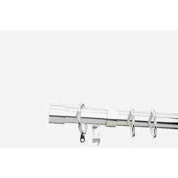 Polished Chrome 28mm End Cap Fixed Length Metal Curtain Pole - Polished Chrome / 85cm - thumbnail 5