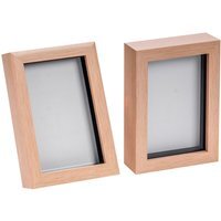 "4x6"" 3D Box Photo Frame Pack of 2 - Brown" - image 1