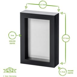 "4x6"" 3D Box Photo Frame Pack of 2 - Brown" - thumbnail 4