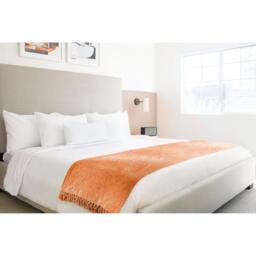Darcy Tassel Blanket Throw - Burnt Orange / 130x150cm - thumbnail 2